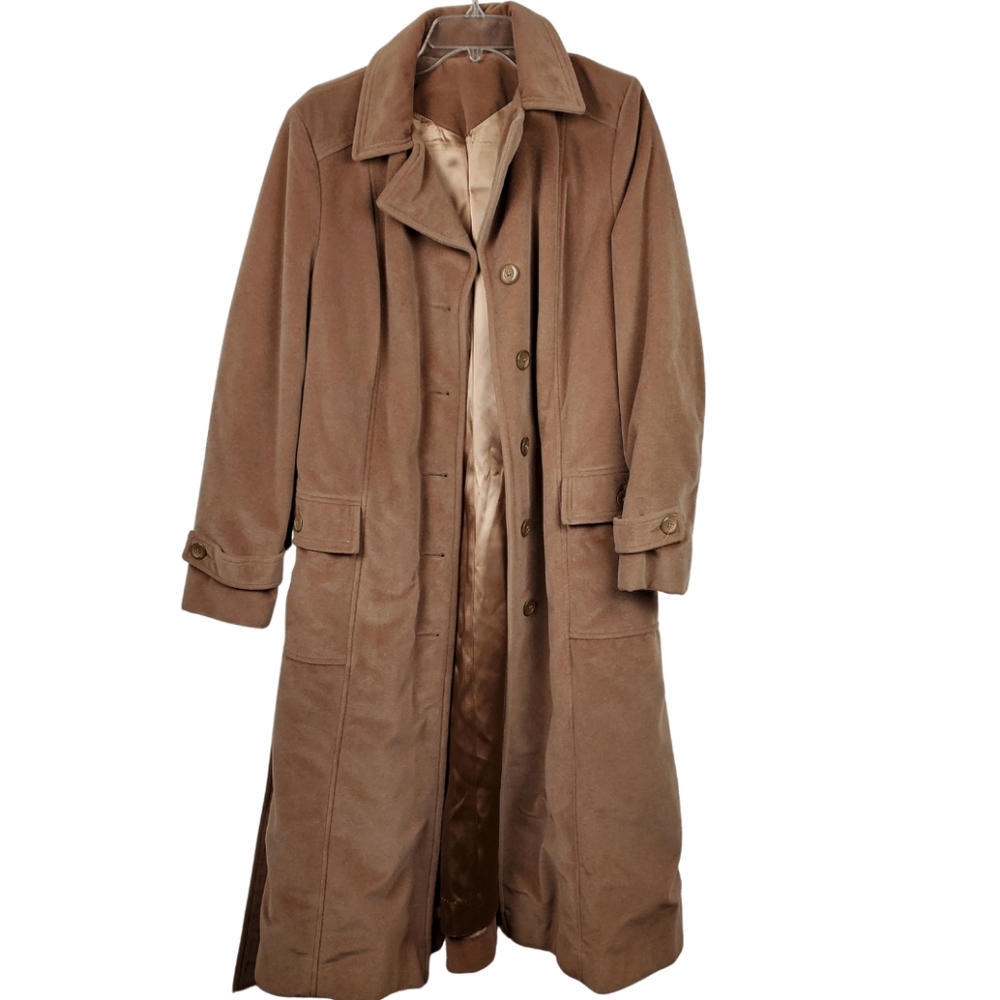 Vintage Montello By New Englad Mackintosh Tan Trench Coat 80s Women's Size 14